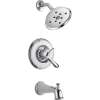 T17494 Linden Dual Function Pressure Balanced Bath and Shower Trim with H2Okinetic Shower Head and Integrated Volume Control Less Rough-in in Polished Chrome