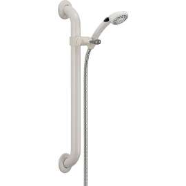 52002-UF Universal Adjustable Grab Bar 2-Setting Hand Shower in White