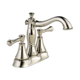Two Handle Centerset Lavatory Faucet - Metal Pop-Up in Brilliance Polished Nickel