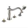 Roman Tub Filler with Hand Shower Less Handles in Brilliance Stainless