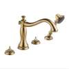 T4797-CZLHP Cassidy Roman Tub Filler with Hand Shower Less Handles in Champagne Bronze