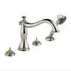 Roman Tub Filler with Hand Shower Less Handles in Polished Nickel