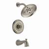 Single Function Pressure Balanced Bath and Shower Trim Less Handle and Rough-In Valve in Brilliance Stainless