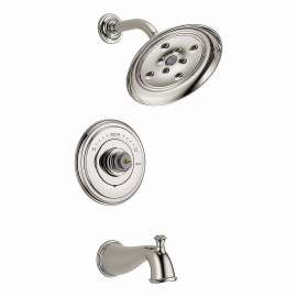 Single Function Pressure Balanced Bath and Shower Trim Less Handle and Rough-In Valve in Polished Nickel