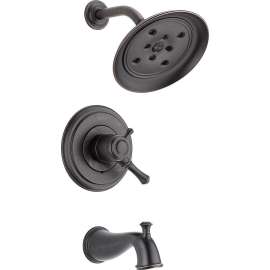 T17497-RB Cassidy Dual Function Pressure Balanced Bath and Shower Trim with H2Okinetic Shower Head and Integrated Volume Control Less Rough-in in Venetian Bronze