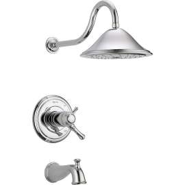 T17T497 Cassidy Dual Function Pressure Balanced Thermostatic Bath and Shower Trim with Internal Volumn Control Less Rough-in in Polished Chrome