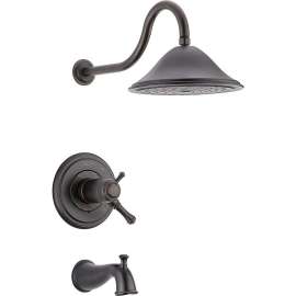 Dual Function Pressure Balanced Thermostatic Bath and Shower Trim with Internal Volumn Control Less Rough-in in Venetian Bronze