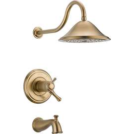 T17T497-CZ Cassidy Dual Function Pressure Balanced Thermostatic Bath and Shower Trim with Internal Volumn Control Less Rough-in in Champagne Bronze