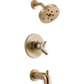 Dual Function Pressure Balanced Bath and Shower Trim with Internal Volumn Control Less Rough-in in Champagne Bronze