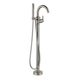 Floor Mounted L891Roman Tub Filler with Hand Shower in Brilliance Stainless