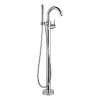 Floor Mounted L891Roman Tub Filler with Hand Shower in Polished Chrome