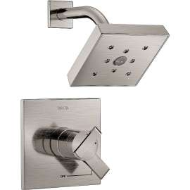 Shower Trim with H2Okinetic and Integrated Volumn Control in Brilliance Stainless