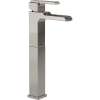 Single Handle Vessel Lavatory Faucet with Channel Spout in Brilliance Stainless