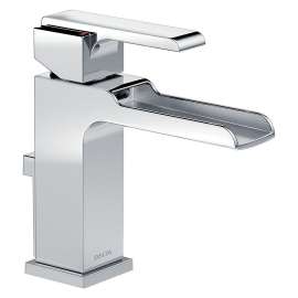 Single Handle Lavatory Faucet with Channel Spout - Metal Pop-Up