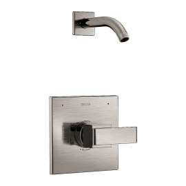 Shower Trim with Integrated Volumn Control in Brilliance Stainless