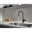 9159T-BL-DST Trinsic Single Handle Pull-Down Kitchen Faucet with Touch2O Technology in Matte Black Finish