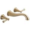 T3597LF-CZWL Cassidy Two Handle Wall Mount Lavatory Faucet Trim in Champagne Bronze Finish, 1.2gpm Flow Rate