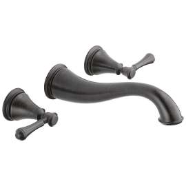 T3597LF-RBWL Cassidy Two Handle Wall Mount Lavatory Faucet Trim in Venetian Bronze Finish, 1.2gpm Flow Rate