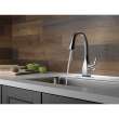 9983T-AR-DST Mateo Single Handle Pull-Down Bar/Prep Faucet with Touch2O Technology in Arctic Stainless Finish