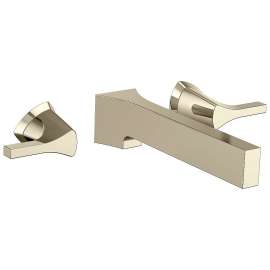 Zura T3574LF-PNWL Two Handle Wall Mount Lavatory Faucet Trim in Polished Nickel Finish, 1.2gpm Flow Rate