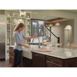 Single Handle Pull-Down Kitchen Faucet with Touch2O Technology and ShieldSpray in Spotshield Stainless Finish