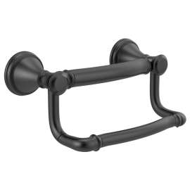 Traditional Tissue Holder with Assist Bar in Matte Black