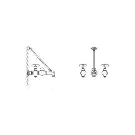 Commercial 28C / T9: Two Handle 8 In Wallmount Service Sink Faucet, 28T9D