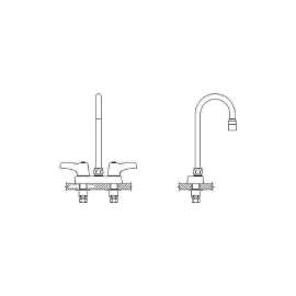 Commercial 27T4: Two Handle 4 In Deck-Mount Faucet, 27T4934