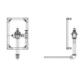 Commercial 1600T Series: Concealed Urinal Flush Valve Rough-in - Hardwire Operated, 1600T6402ARI-05