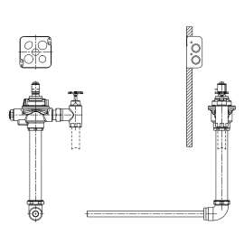 Commercial 1600T Series: Concealed Urinal Flush Valve Rough-in - Hardwire Operated, 1600T6404ARI