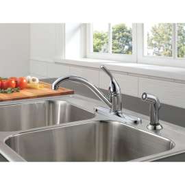 Classic 400-DST Single Handle Kitchen Faucet with Spray in Polished Chrome