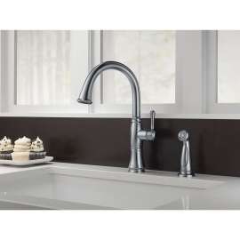 Single Handle Kitchen Faucet with Spray in Arctic Stainless