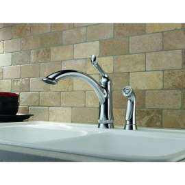 Linden 4453-DST Single Handle Kitchen Faucet with Spray in Polished Chrome