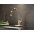 Single Handle Pull-Down Kitchen Faucet in Champagne Bronze