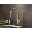 Single Handle Pull-Down Kitchen Faucet in Champagne Bronze
