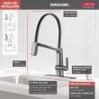 9693-AR-DST Pivotal Single Handle Lever Faucet in Arctic Stainless