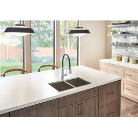 9693-AR-DST Pivotal Single Handle Lever Faucet in Arctic Stainless