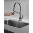 9693-AR-DST Pivotal Single Handle Lever Faucet in Arctic Stainless
