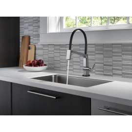 9693T-AR-DST Pivotal Single Handle Lever Faucet in Arctic Stainless