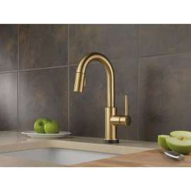 9959T-CZ-DST Trinsic Single Handle Pull-Down Bar/Prep Faucet with Touch2O Technology in Champagne Bronze