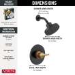 142749-GZ Nicoli Monitor 14 Series Shower Only, Matte Black Champagne Bronze