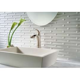 17708LF-SS-ECO Nyla Single Handle Centerset Bathroom Faucet with Riser, Stainless