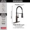 18804Z-RB-DST Theodora Single Handle Pull Down Spring Kitchen Faucet, Venetian Bronze