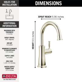 1960-PN-DST Other Traditional Beverage Faucet, Polished Nickel