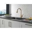 19802TZ-CZ-DST Lenta Single Handle Pull Down Kitchen Faucet with Touch2O Technology, Champagne Bronze