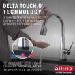 19802TZ-DST Lenta Single Handle Pull Down Kitchen Faucet with Touch2O Technology, Chrome