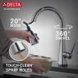 19802TZ-DST Lenta Single Handle Pull Down Kitchen Faucet with Touch2O Technology, Chrome