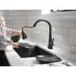 19802Z-BL-DST Lenta Single Handle Pull Down Kitchen Faucet, Matte Black