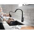 19802Z-BL-DST Lenta Single Handle Pull Down Kitchen Faucet, Matte Black