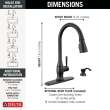 19831Z-BLSD-DST Hazelwood Single Handle Pull Down Kitchen Faucet with Soap Dispenser and ShieldSpray Technology, Matte Black